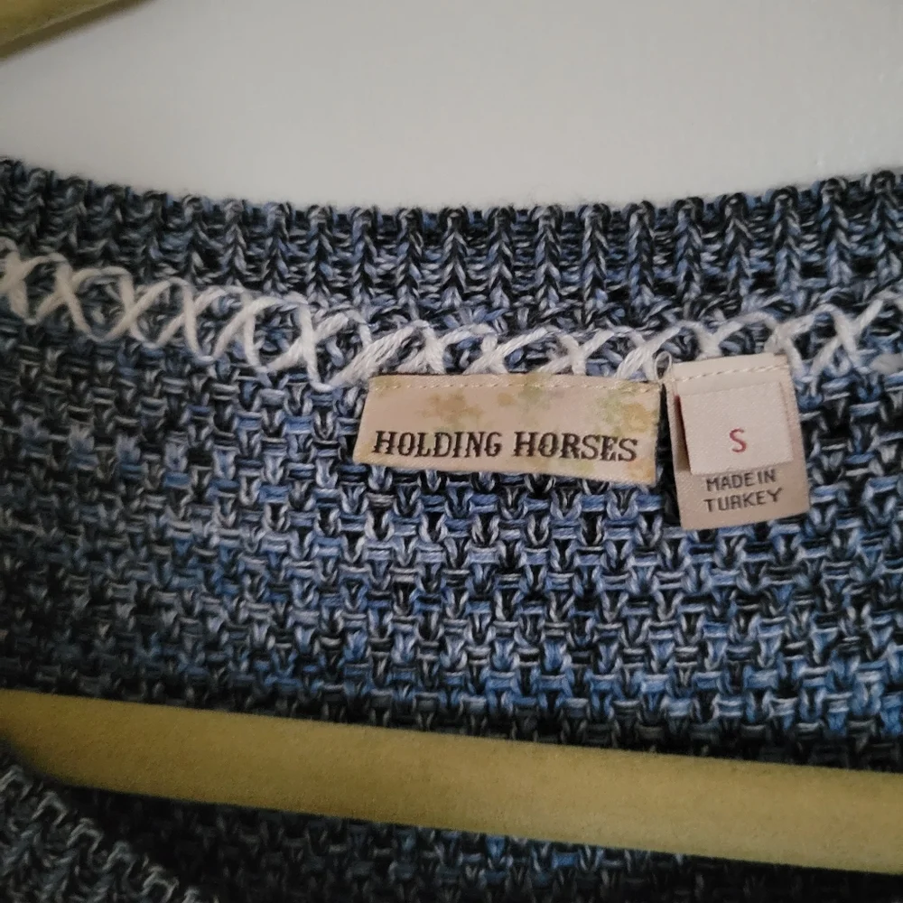 Anthropologie Holding Horses Blue  Fringe Tweed Shift Dress - Picture 3 of 5